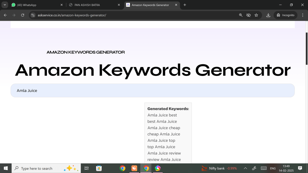 Amazon Keywords Generator