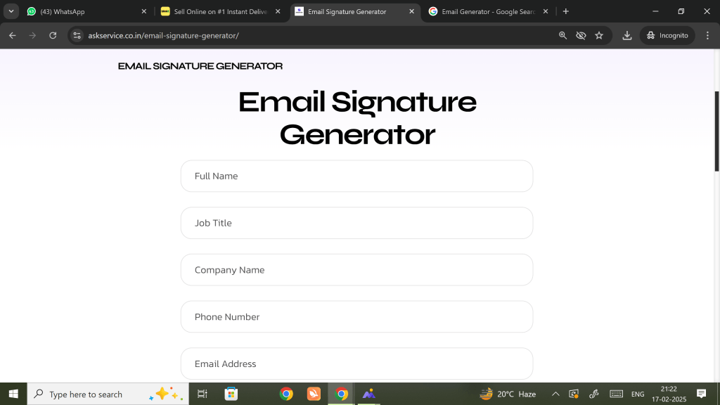 Email Signature Generator 