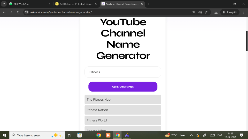 YouTube Channel Name Generator