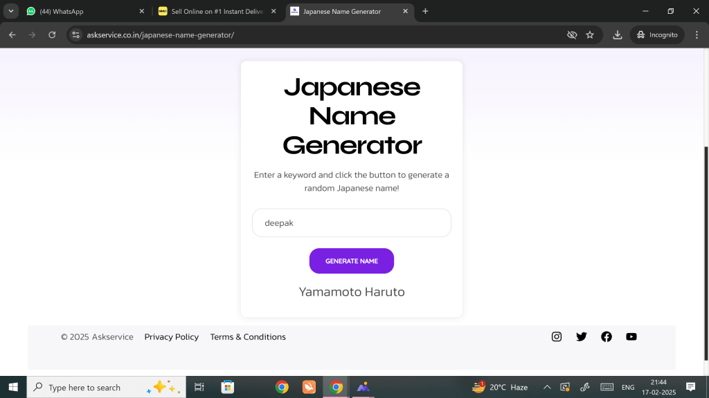 Japanese Name Generator